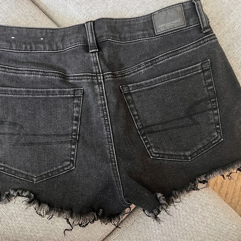 Black Lace Trim Women Jean Shorts - Picture 4 of 7